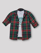 Cotton Checks Shirt With T-Shirt