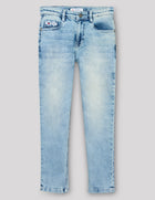 Blue Washed Solid Cotton Jeans for Boys