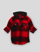 Flannel Shacket With Hood