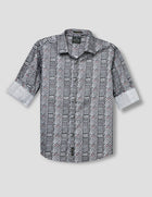 Grey All Over Print Regular Collar Shirt for Boys