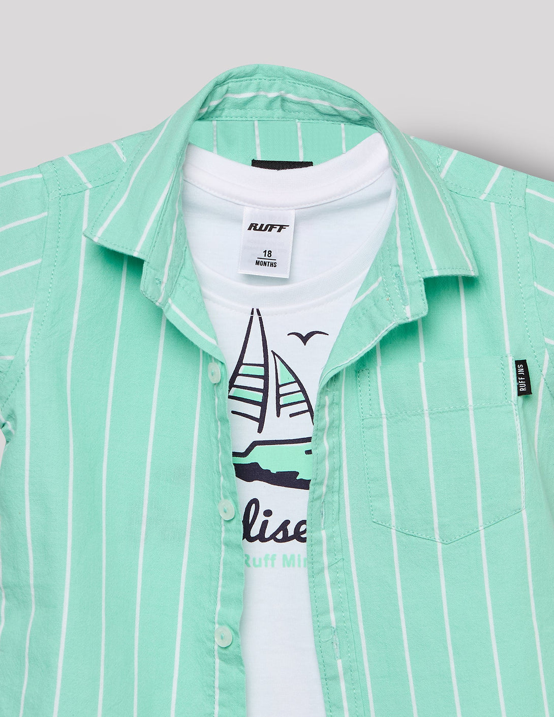 Cotton Stripe Shirt With T-Shirt