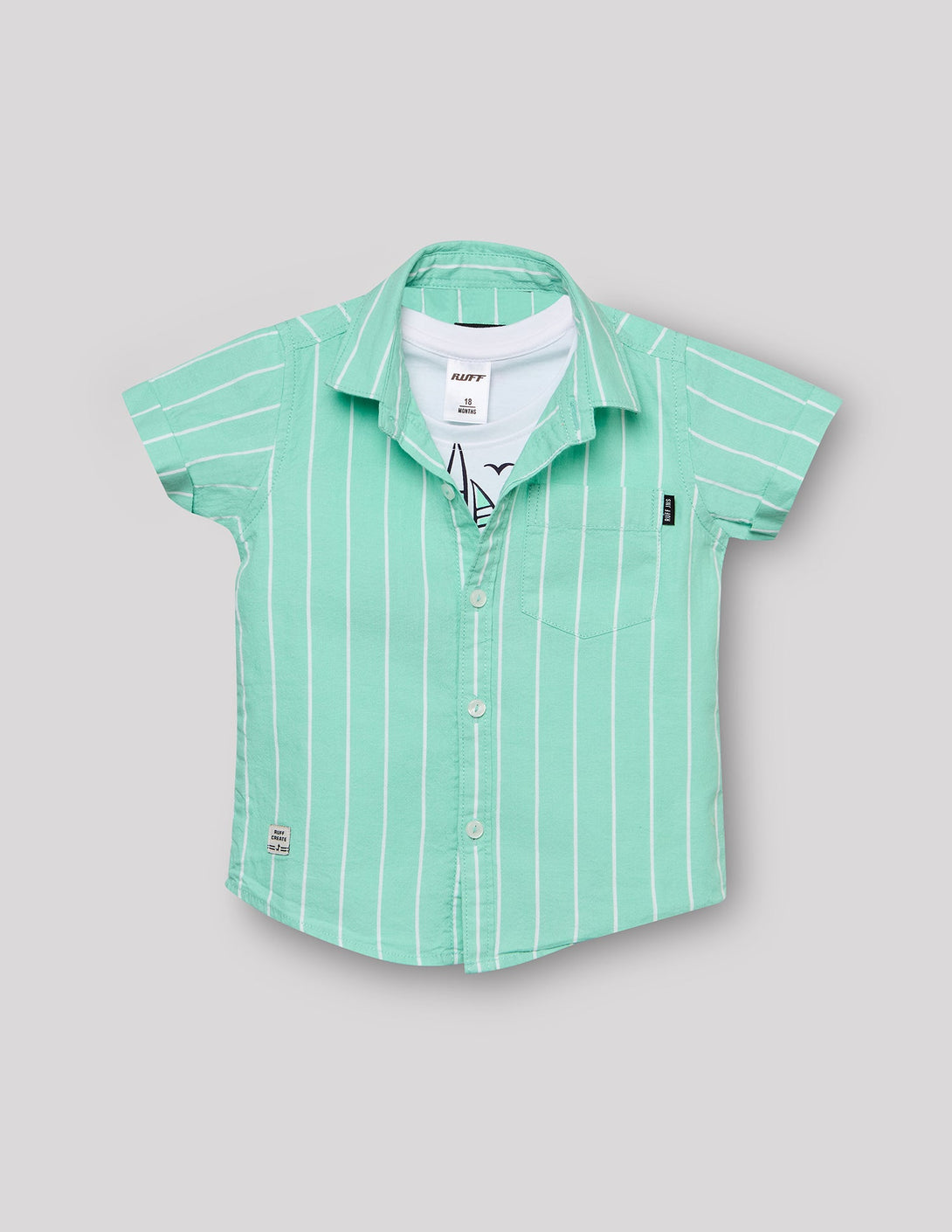 Cotton Stripe Shirt With T-Shirt