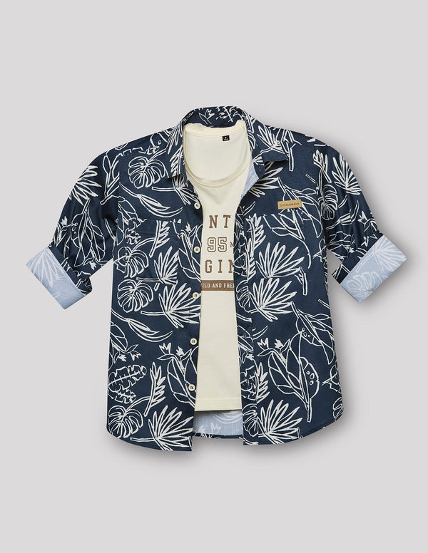 Printed Shirt With T-Shirt
