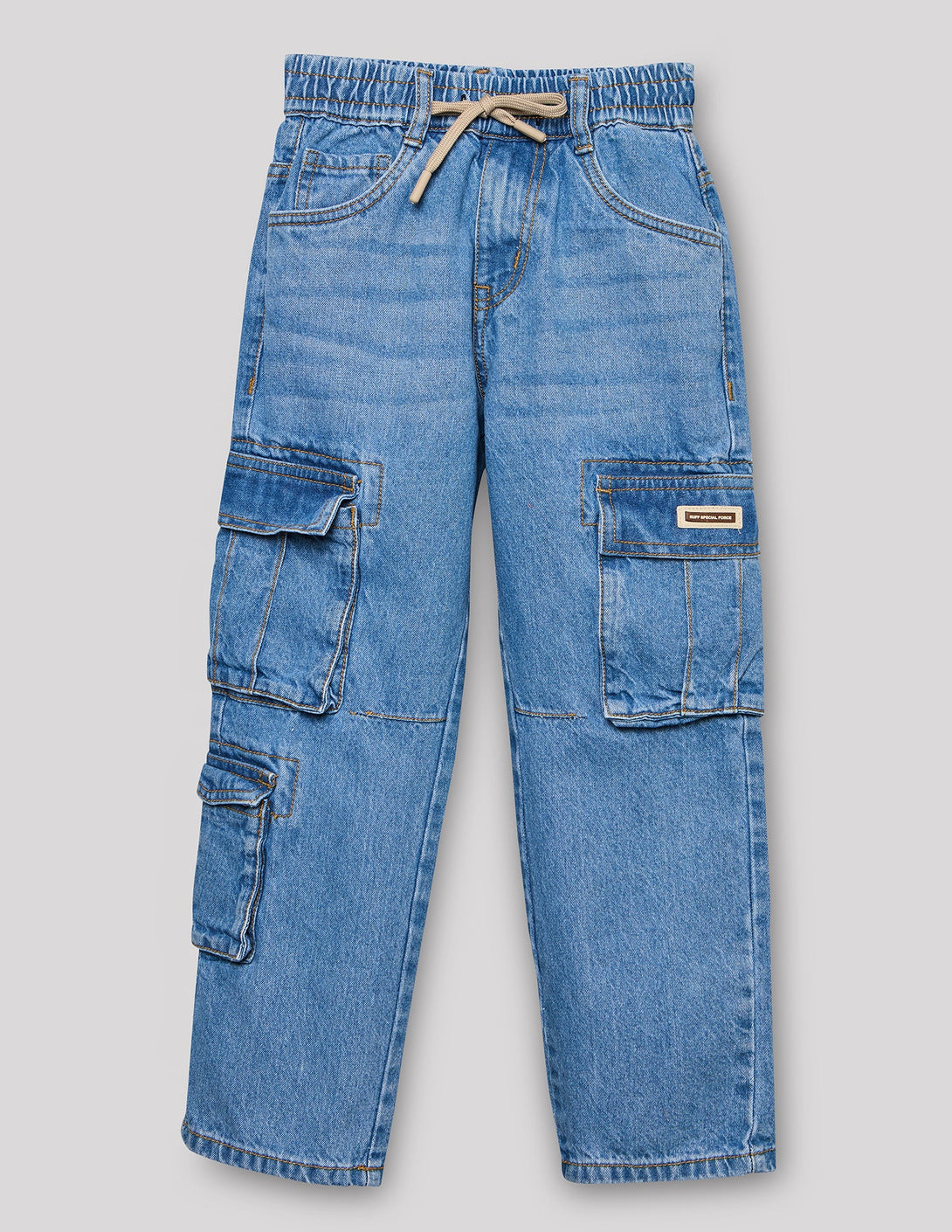 Cotton Baggy Fit Cargo Denim Jeans