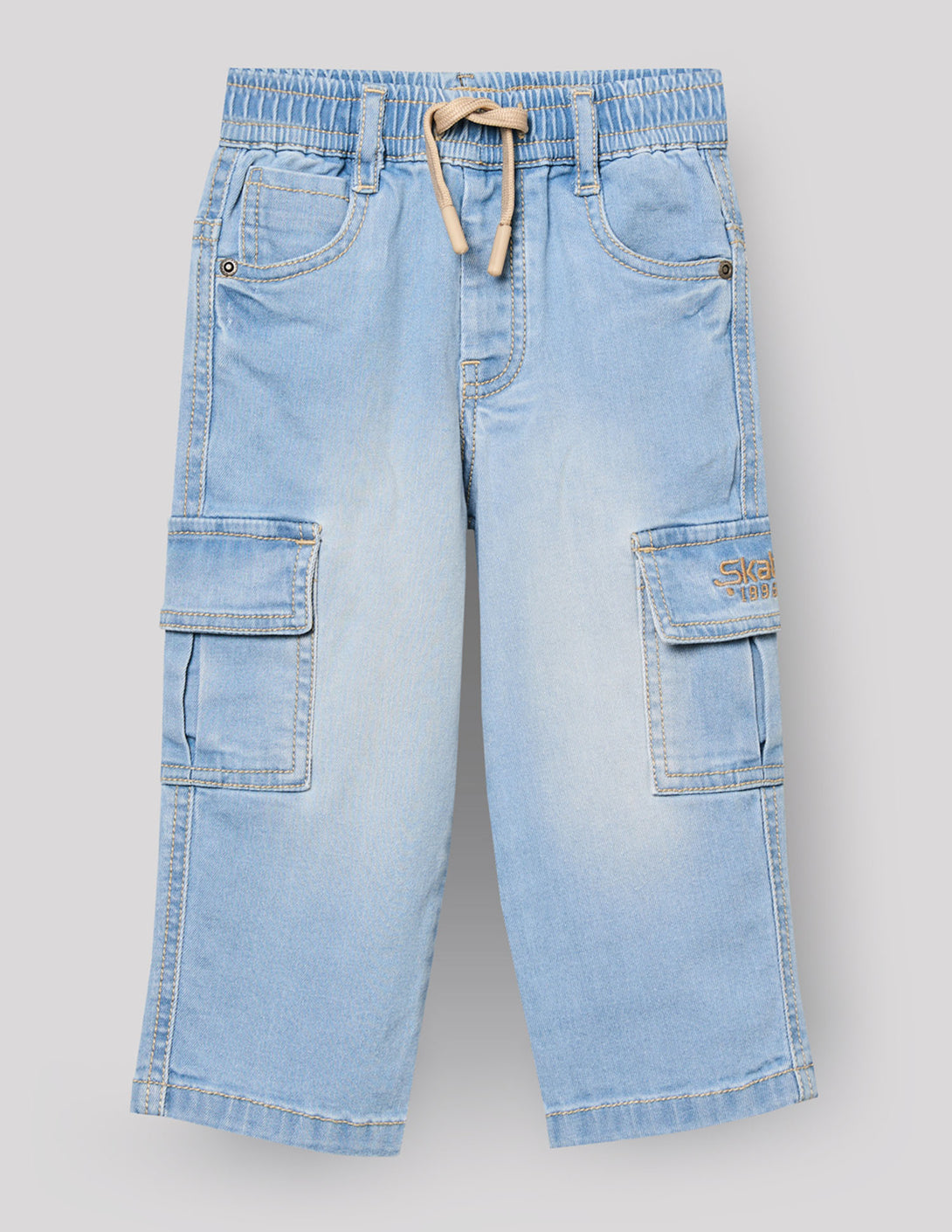 Buy RUFF Boys Ice Blue Cargo Denim Jeans Straight Fit online at RUFF
