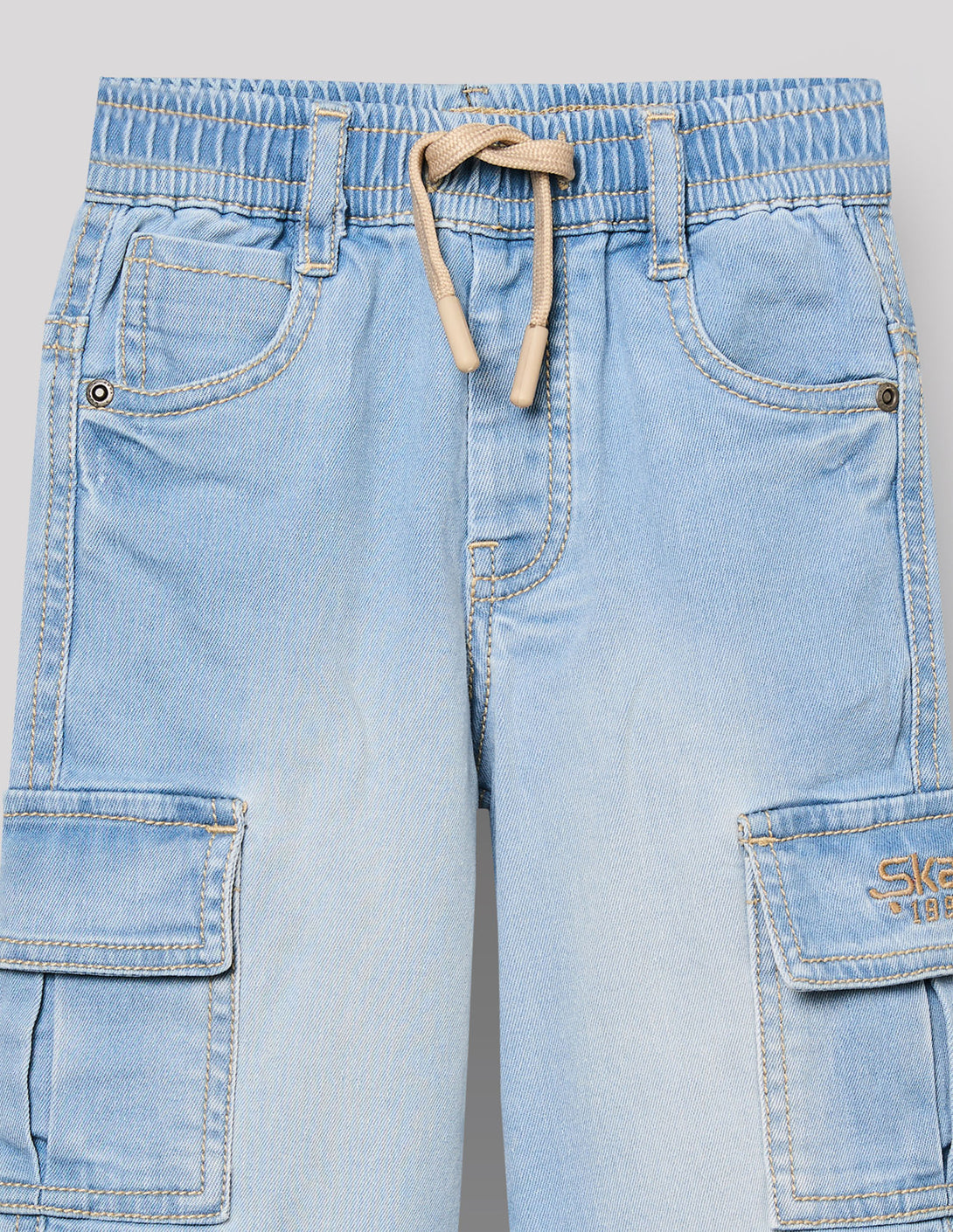 Ruff In Buy RUFF Boys Ice Blue Cargo Denim Jeans Straight Fit online at RUFF