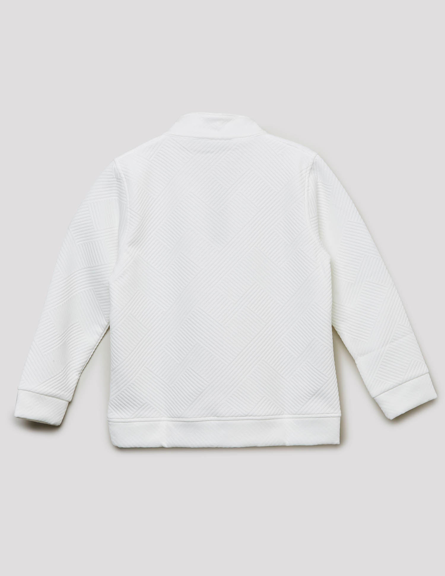 Buy White Textured Zipper Polo Neck Sweat Shirt for Boys online at