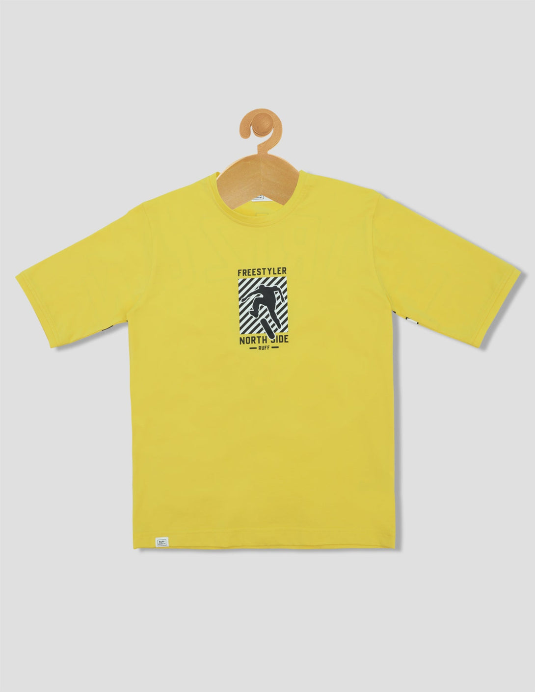 Ruff Fashion Crew Neck T-Shirt Down Shoulder