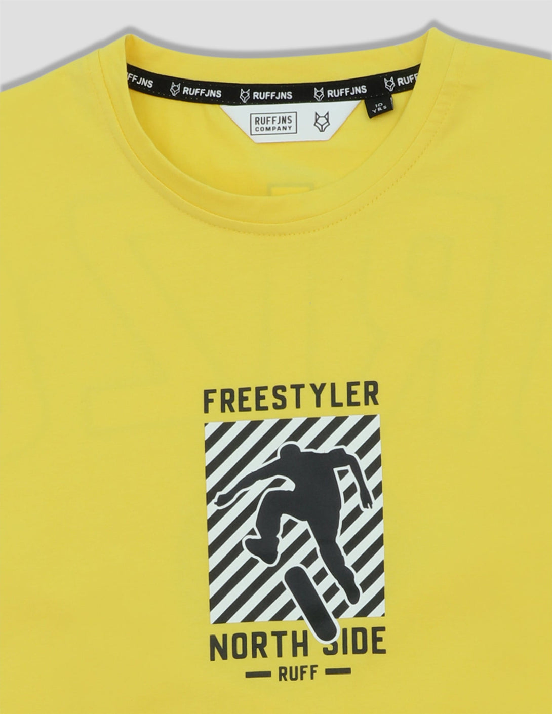 Ruff Fashion Crew Neck T-Shirt Down Shoulder