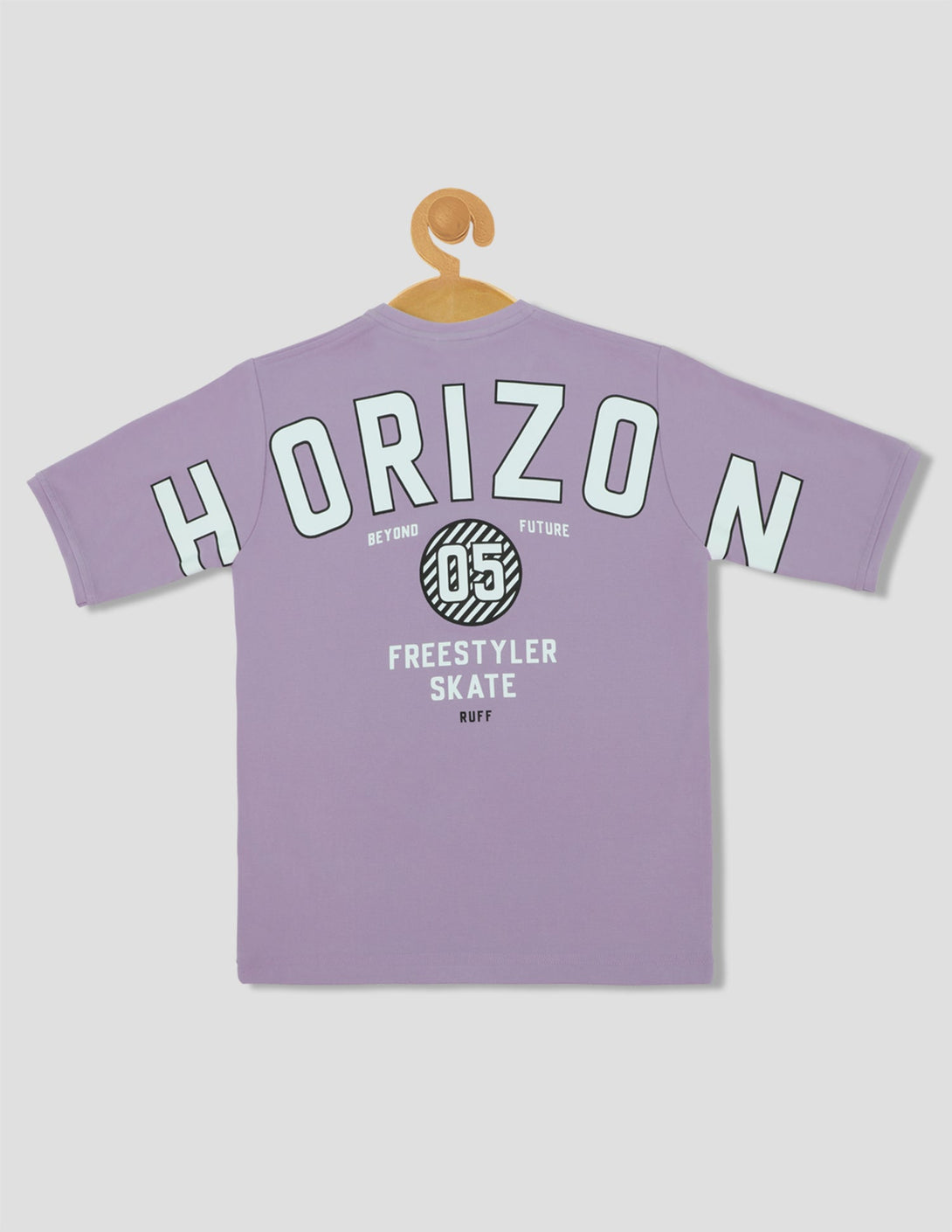 Ruff Fashion Crew Neck T-Shirt Down Shoulder