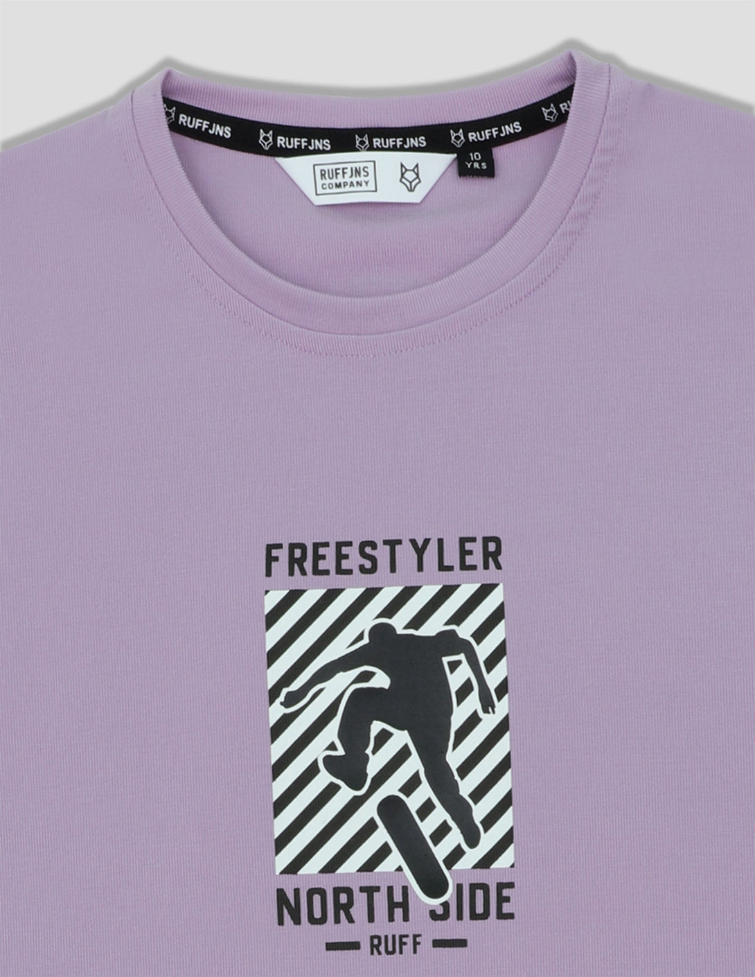 Ruff Fashion Crew Neck T-Shirt Down Shoulder