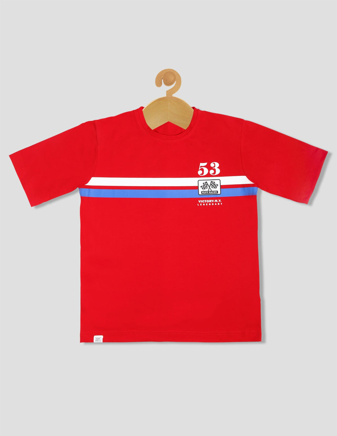 Ruff Fashion Crew Neck T-Shirt Down Shoulder