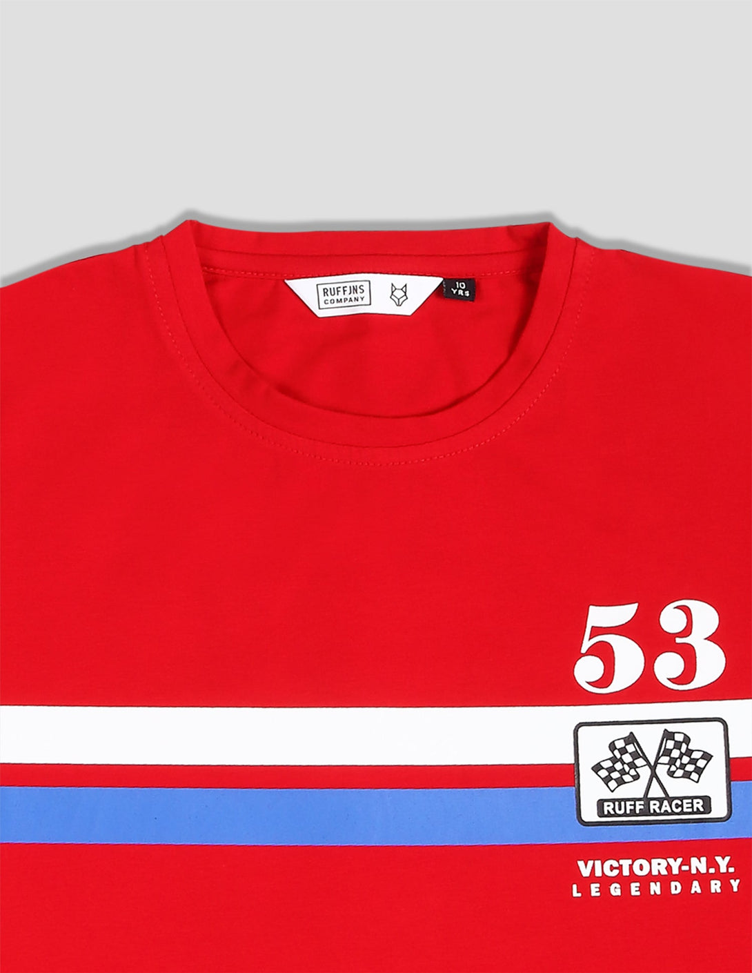 Ruff Fashion Crew Neck T-Shirt Down Shoulder