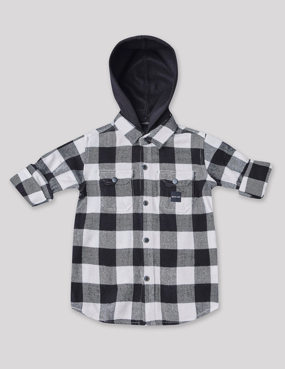 Ruff Flannel Shirt With Hood