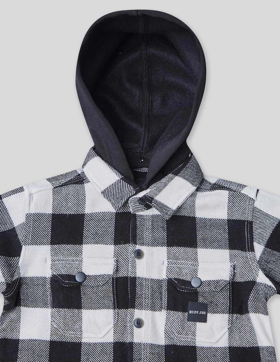 Ruff Flannel Shirt With Hood