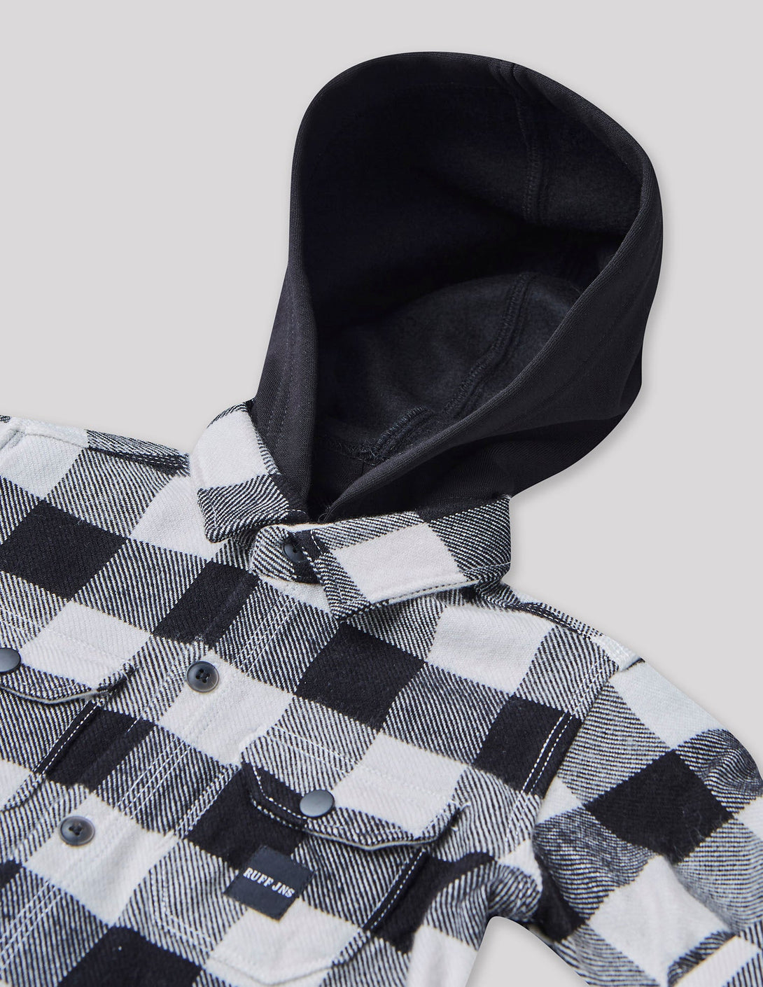 Ruff Flannel Shirt With Hood