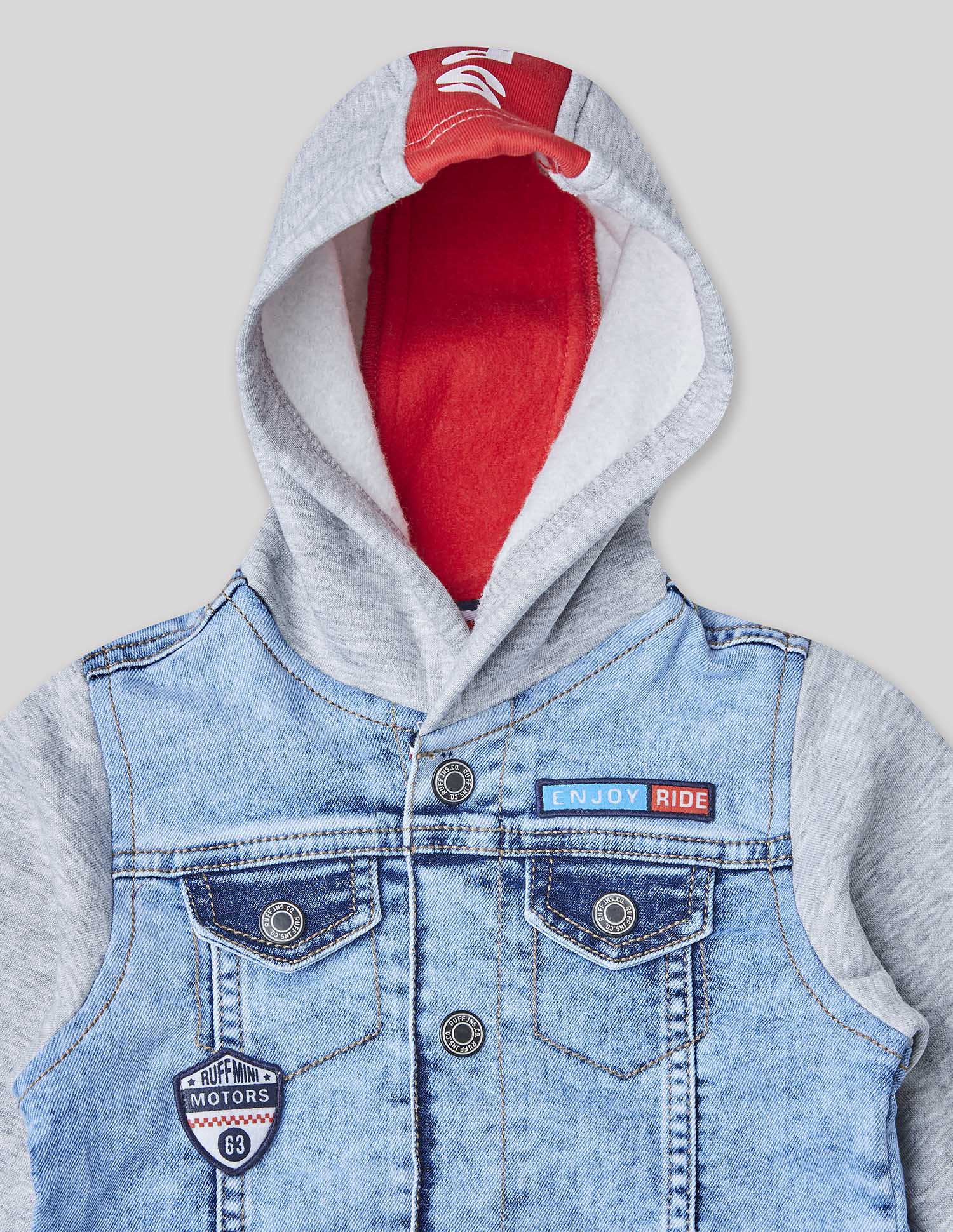 Shop Ruff Denim Jacket With Hood Online In India