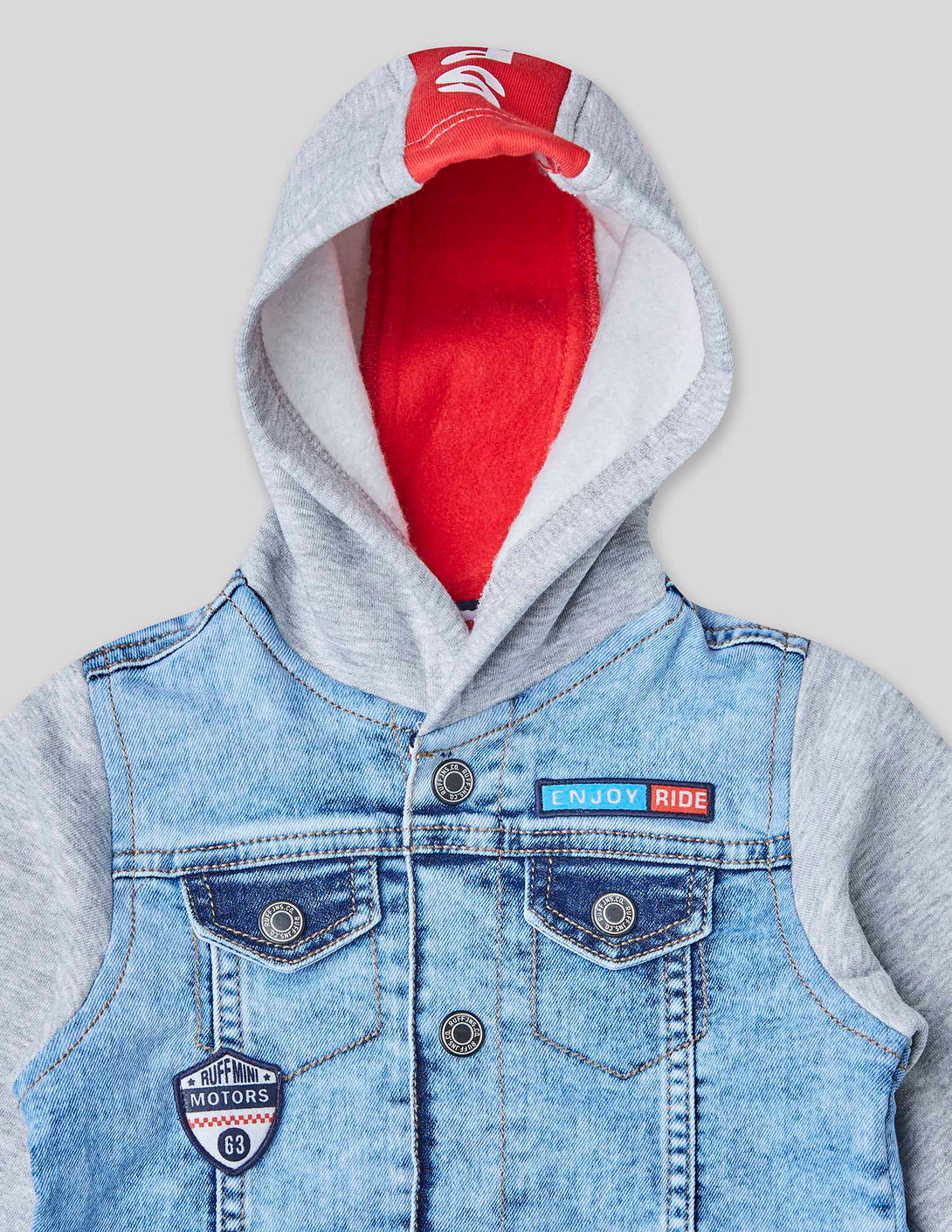 Ruff Denim Jacket With Hood