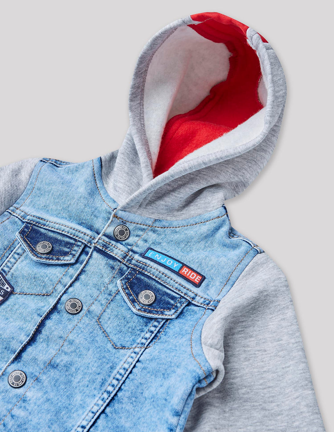 Ruff Denim Jacket With Hood