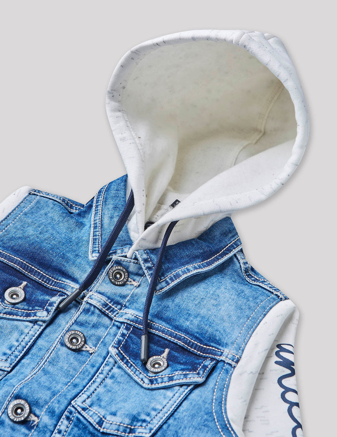 Ruff Denim Jacket With Hood