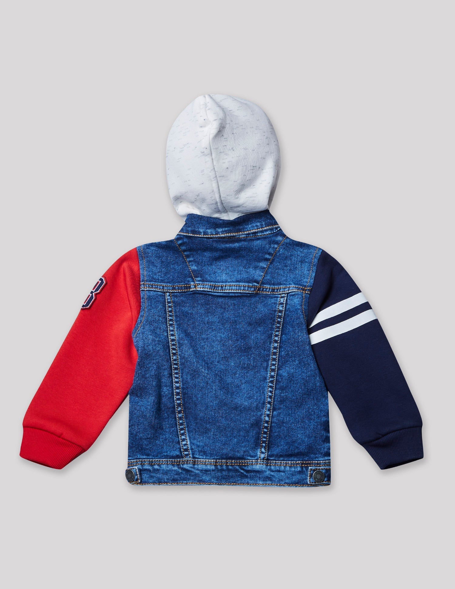 L’Appartement Boys denim Jacket Shop Blue Ruff Denim Jacket With Hood Online In India