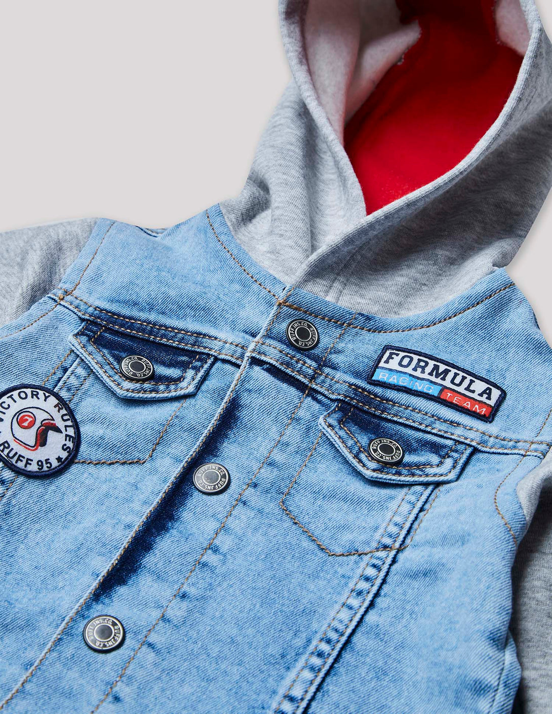 Ruff Denim Jacket With Hood