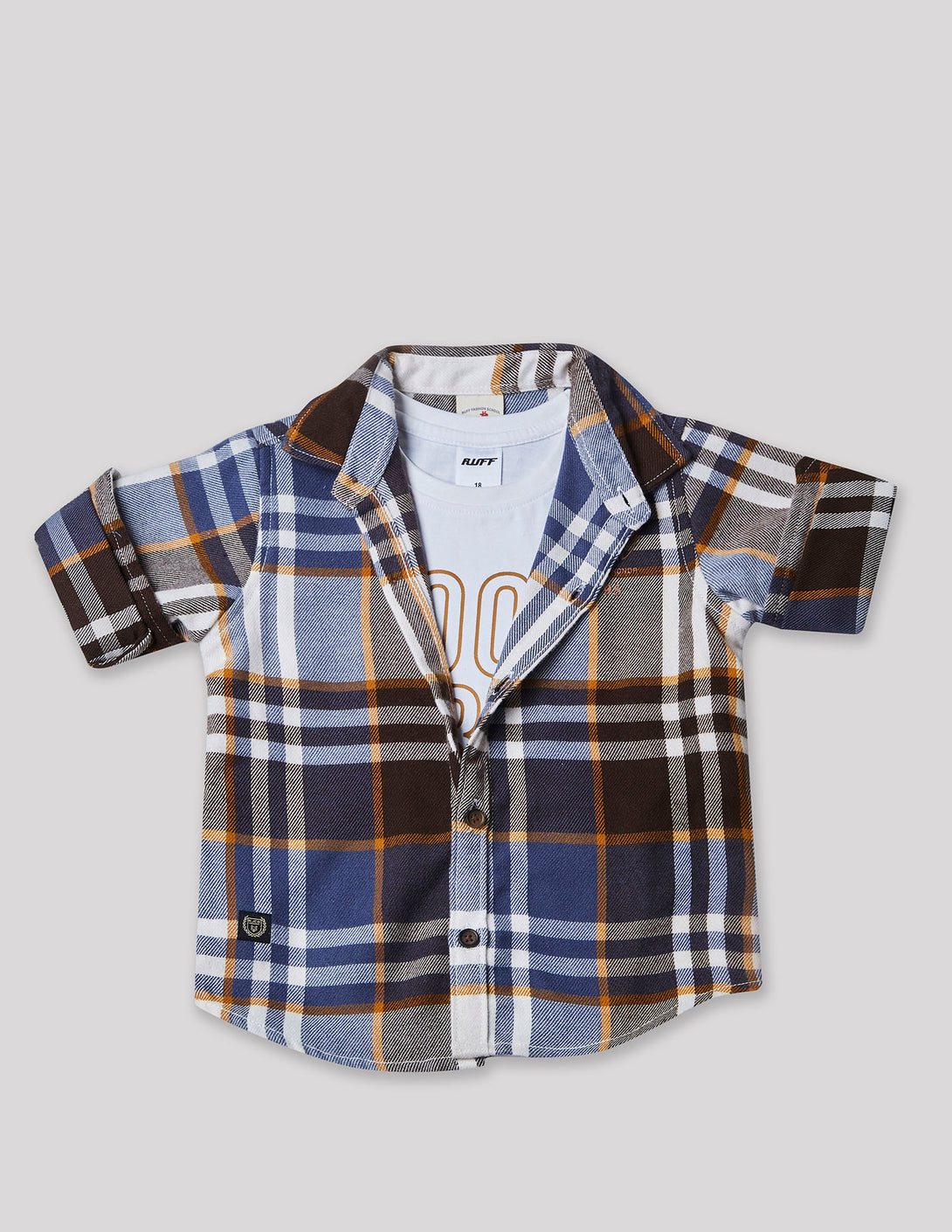 Ruff Casual Checks Shirt With Tee