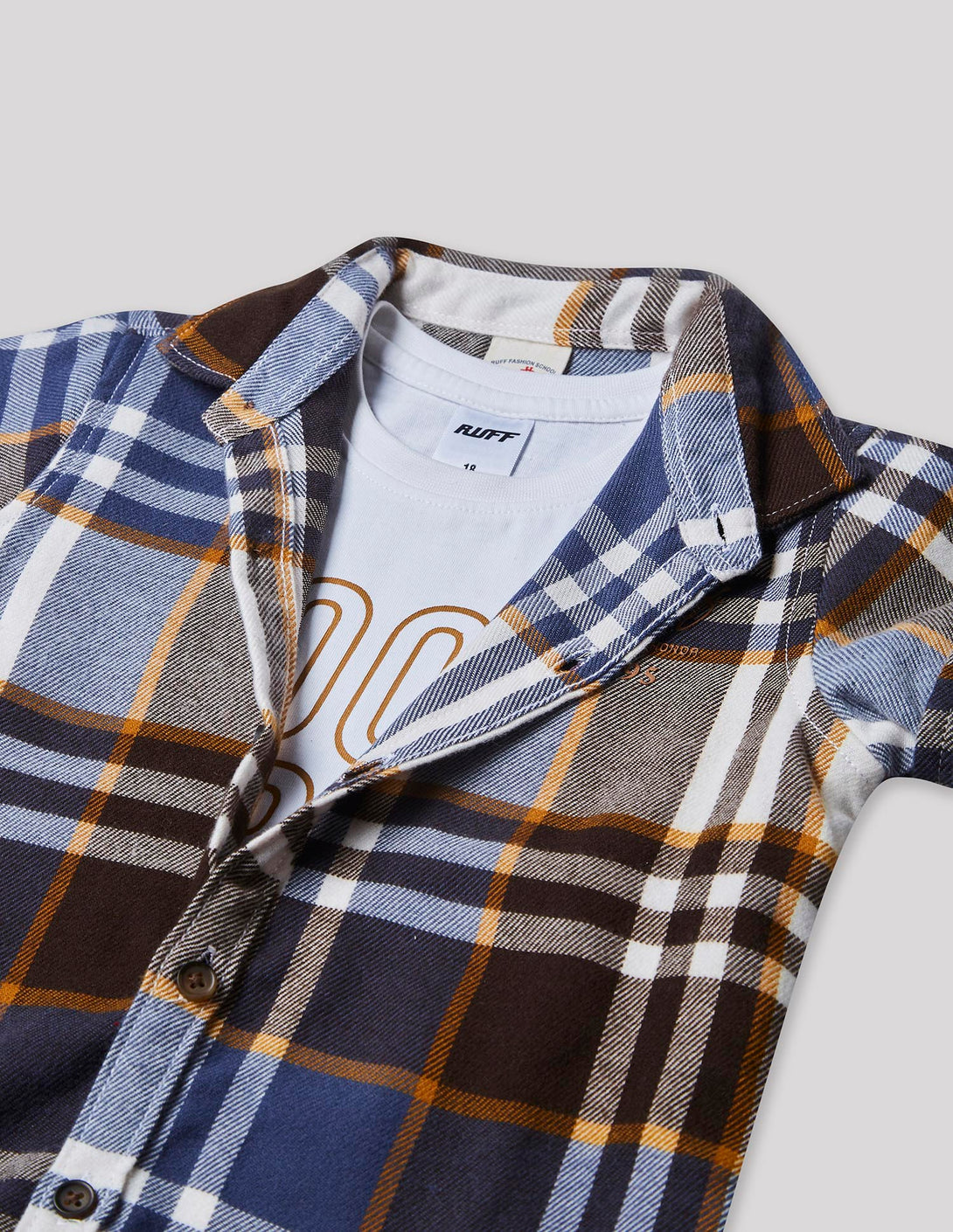 Ruff Casual Checks Shirt With Tee