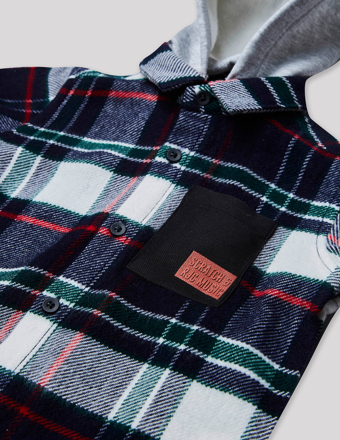 Ruff Flannel Shirt With Hood