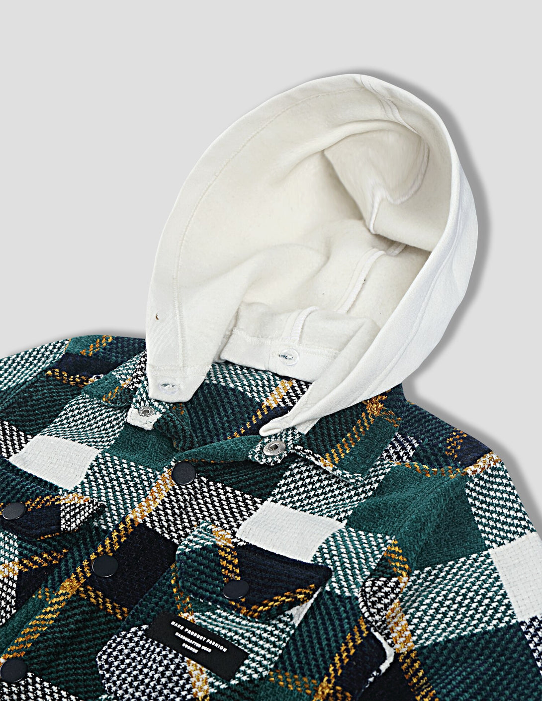 Ruff Flannel Shacket With Hood