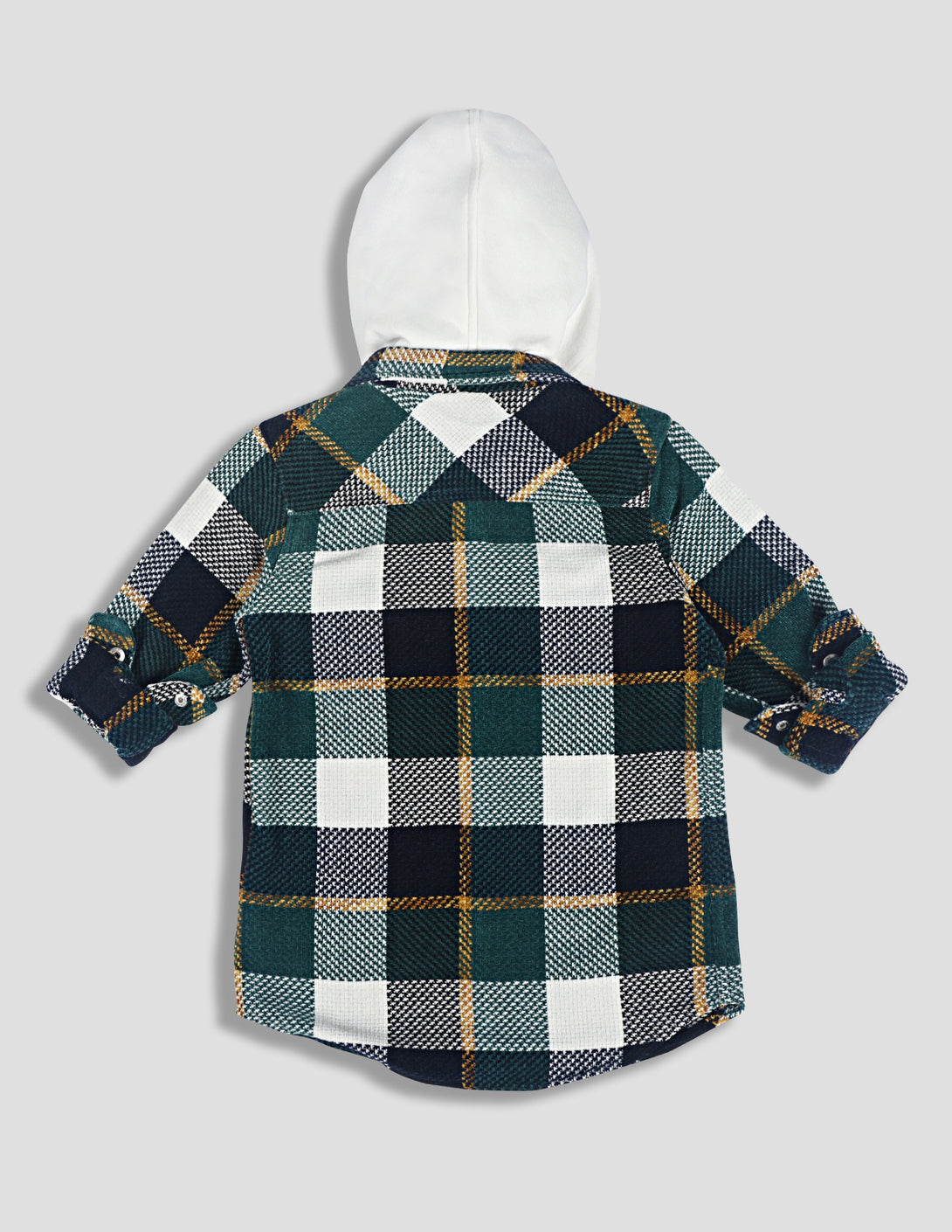 Ruff Flannel Shacket With Hood
