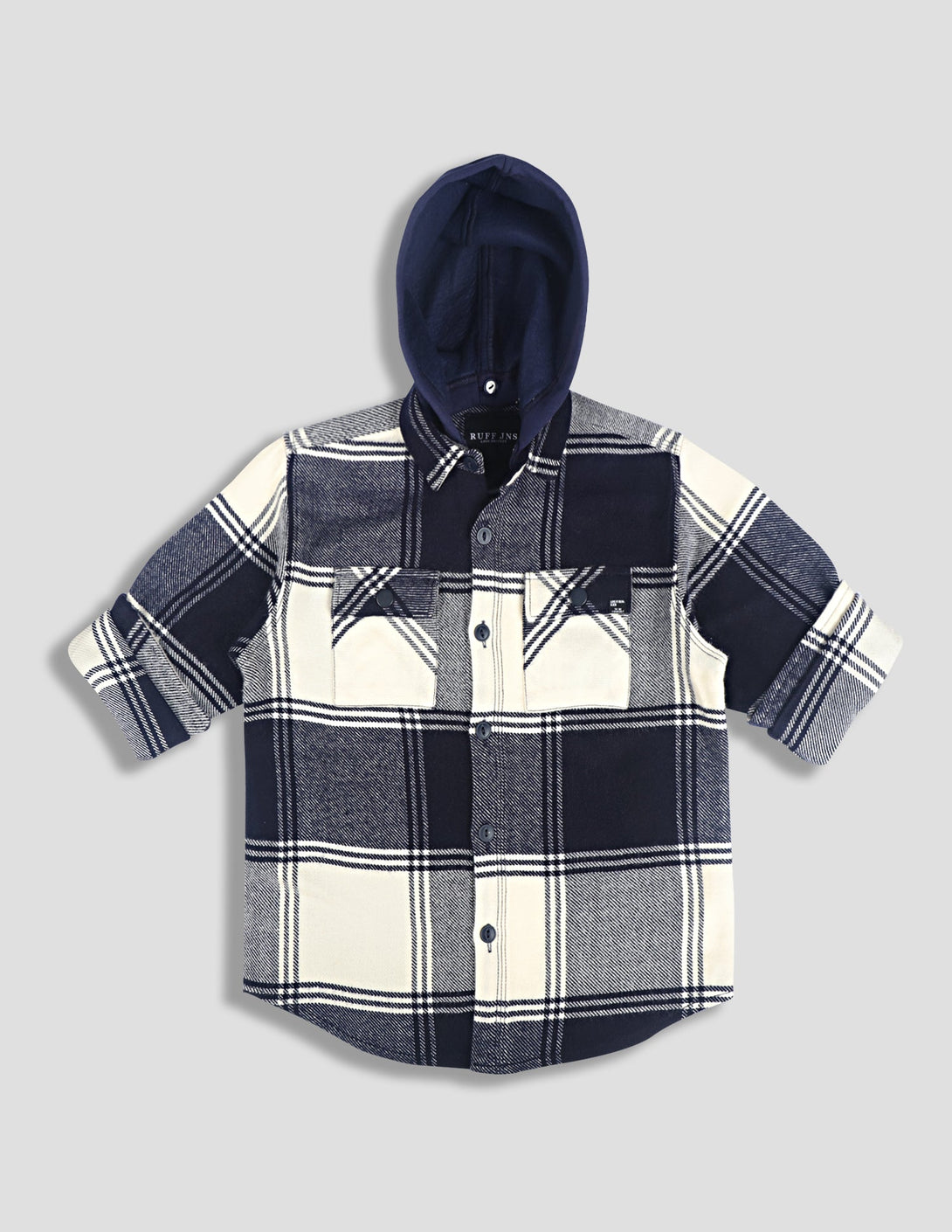 Ruff Flannel Shirt With Hood