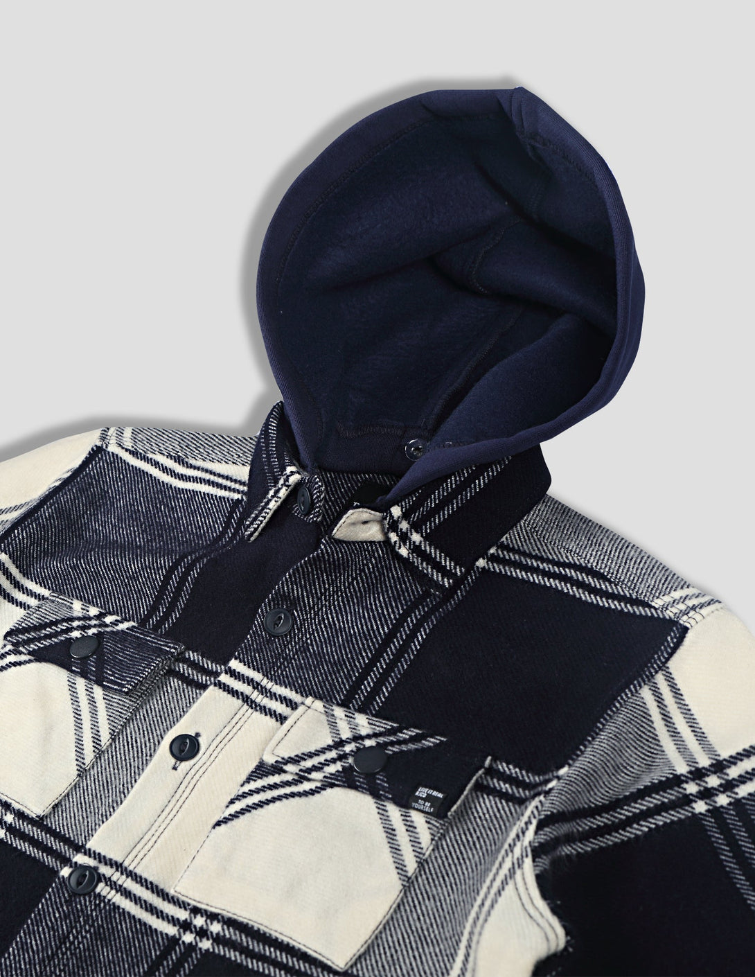 Ruff Flannel Shirt With Hood