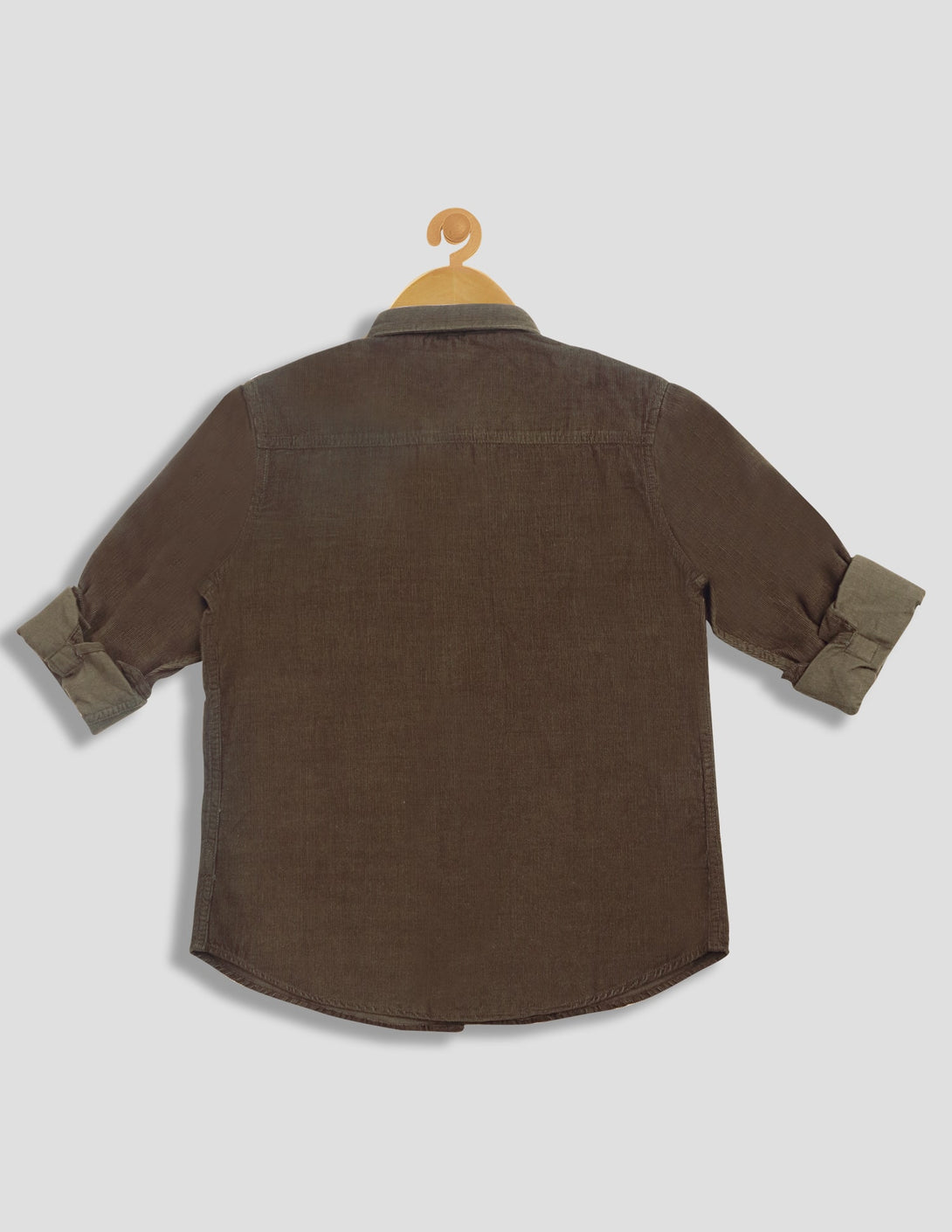 Ruff Fashion Corduroy Solid Cargo Shirt